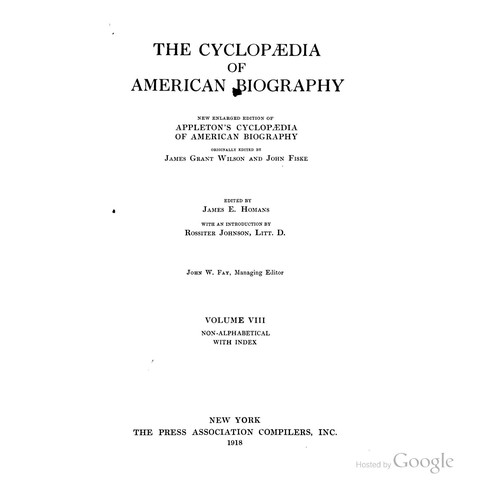 Cover for The Cyclopædia of American Biography