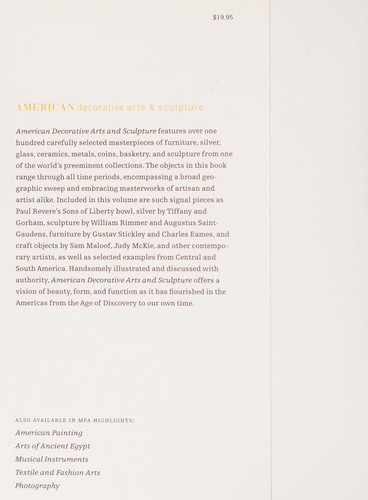 Cover for American decorative arts and sculpture.