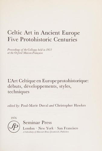 Cover for Celtic Art in Ancient Europe