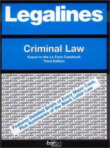 Cover for Legalines: Criminal Law