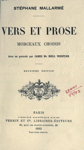 Cover for Vers et prose