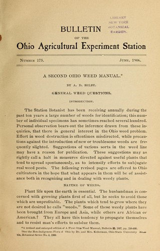 Cover for A second Ohio weed manual
