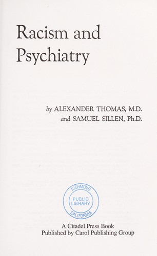 Cover for Racism and psychiatry