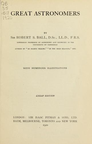 Cover for Great astronomers