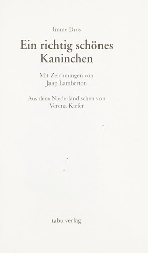 Cover for Ein richtig schönes Kaninchen