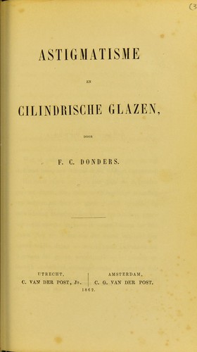 Cover for Astigmatisme en cilindrische glazen