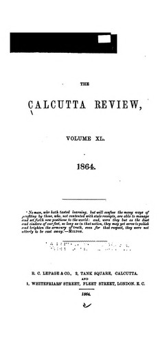 Cover for The Calcutta Review