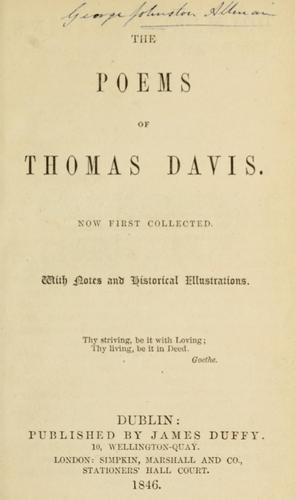 Cover for poems of Thomas Davis