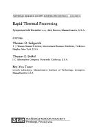 Cover for Rapid thermal processing