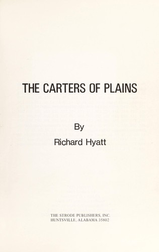 Cover for The Carters of Plains