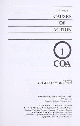 Cover for Shepard's causes of action