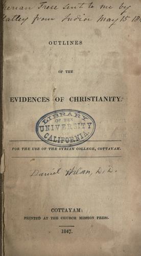 Cover for Outlines of The evidences of Christianity.