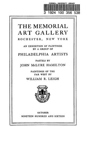 Cover for An Exhibition of paintings by a group of Philadelphia artists, pastels by John McLure Hamilton, paintings of the Far West by William R. Leigh