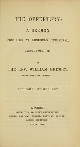 Cover for The offertory