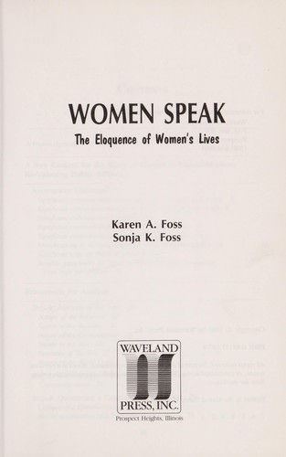 Cover for Women speak