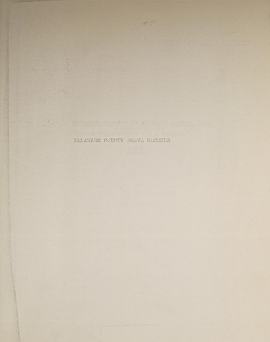 Cover for Delaware County, Iowa graves registration