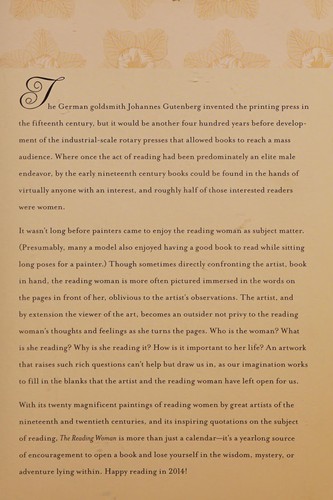 Cover for The Reading Woman 2014 Calendar