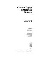 Cover for Current Topics in Materials Science