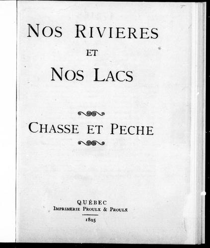 Cover for Nos rivières et nos lacs