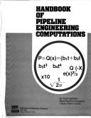 Cover for Handbook of pipeline engineering computations