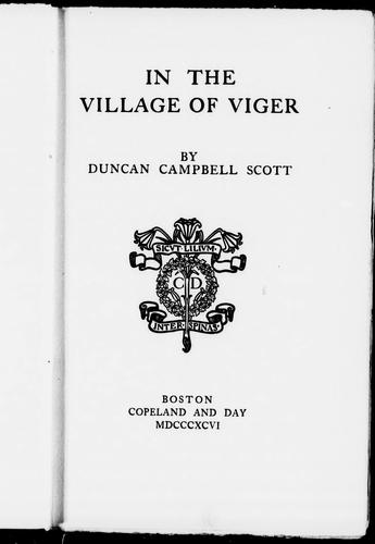 Cover for In the village of Viger