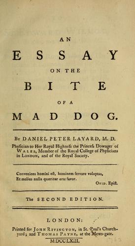 Cover for An essay on the bite of a mad dog