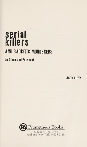 Cover for Serial killers and sadistic murderers