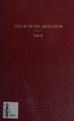 Cover for Costs of the civil justice system