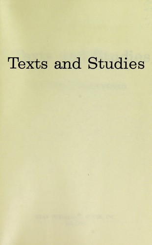 Cover for Texts and studies.