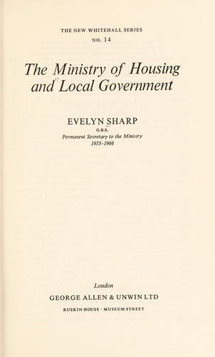 Cover for Ministry of Housing and Local Government