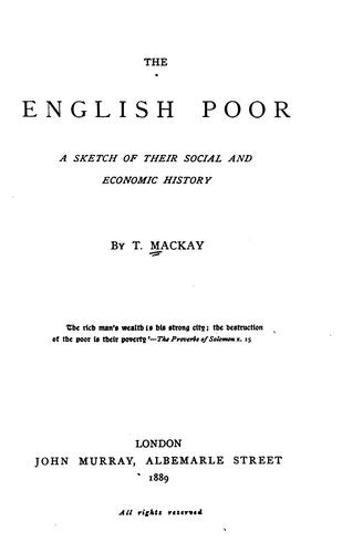 Cover for The English poor