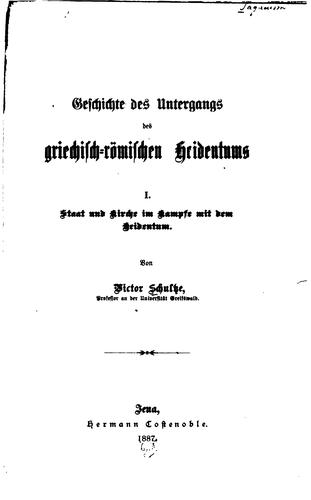 Cover for Geschichte des Untergangs des Griechisch-römischen Heidentums