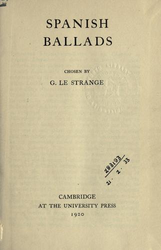 Cover for Spanish ballads.