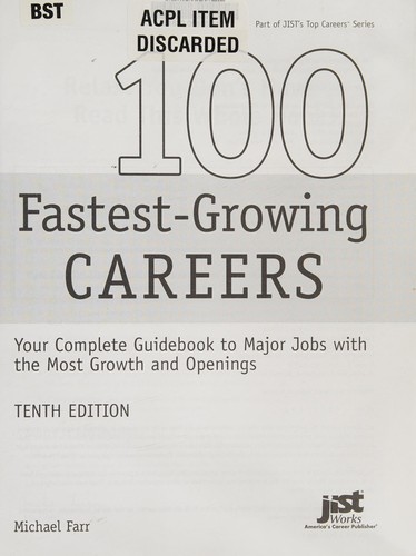 Cover for 100 fastest-growing careers