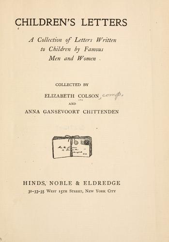 Cover for Children's letters