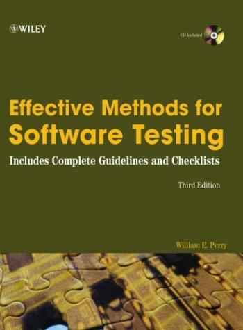 Cover for Effective methods for software testing
