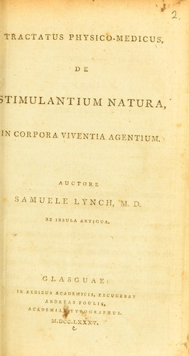 Cover for Tractatus physico-medicus de stimulantium natura in corpora viventia agentium