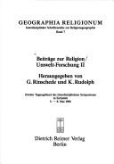 Cover for Beiträge zur Religion/Umwelt-Forschung