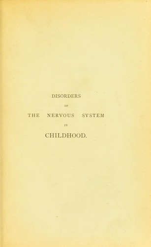 Cover for On some disorders of the nervous system in childhood