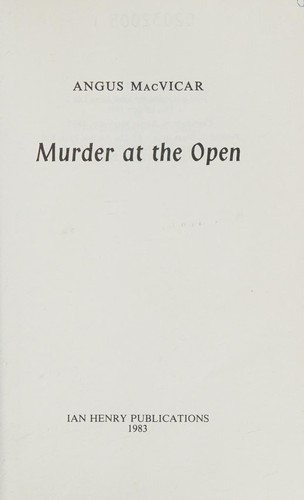 Cover for Murder at the open
