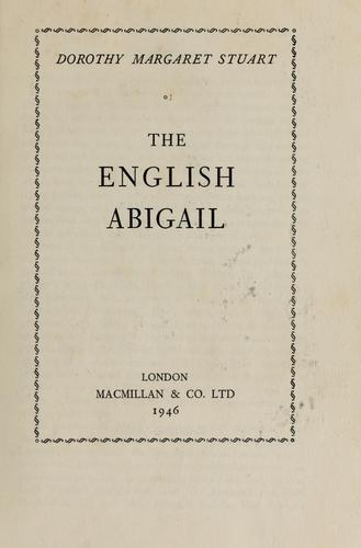 Cover for The English Abigail.