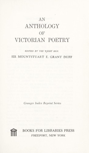 Cover for An anthology of Victorian poetry