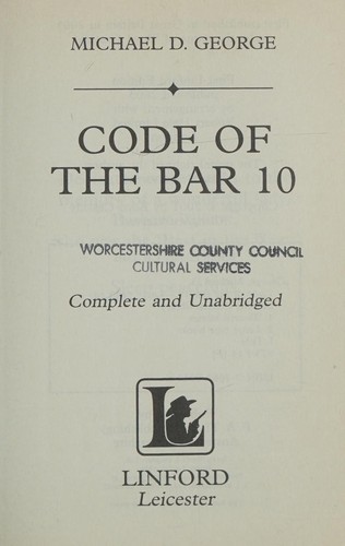 Cover for Code of the Bar 10