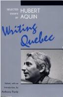 Cover for Writing Quebec