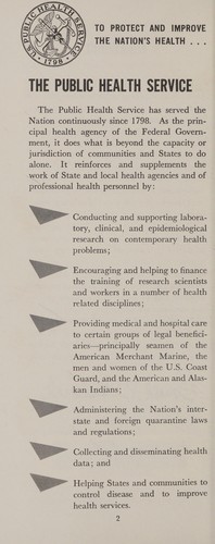 Cover for The Public Health Service in radiological health