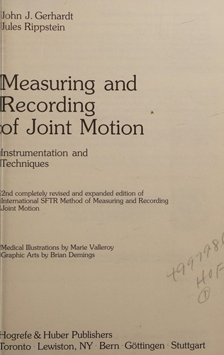 Cover for Measuring and recording of joint motion