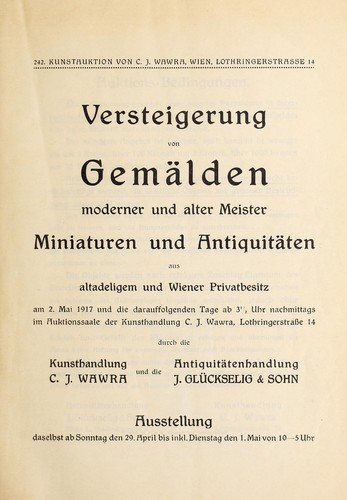 Cover for Versteigerung von Gem©Þlden moderner und alter Meister, Miniaturen und Antiquit©Þten
