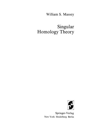 Cover for Singular homology theory