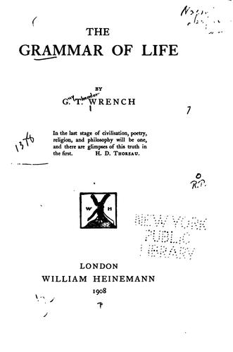 Cover for The Grammar of Life