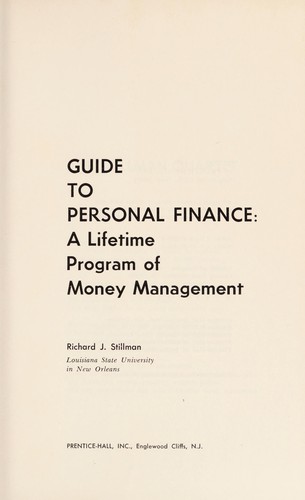 Cover for Guide to personal finance